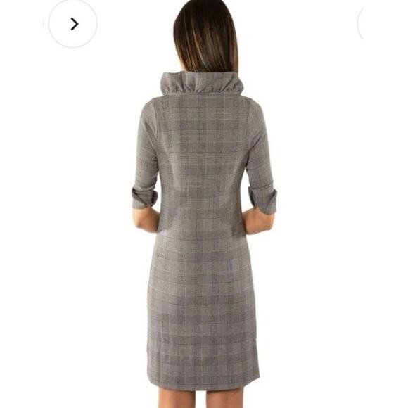 Gretchen Scott Designs Wall Streeter Jersey Ruffle Neck Dress Sz S - Picture 8 of 8